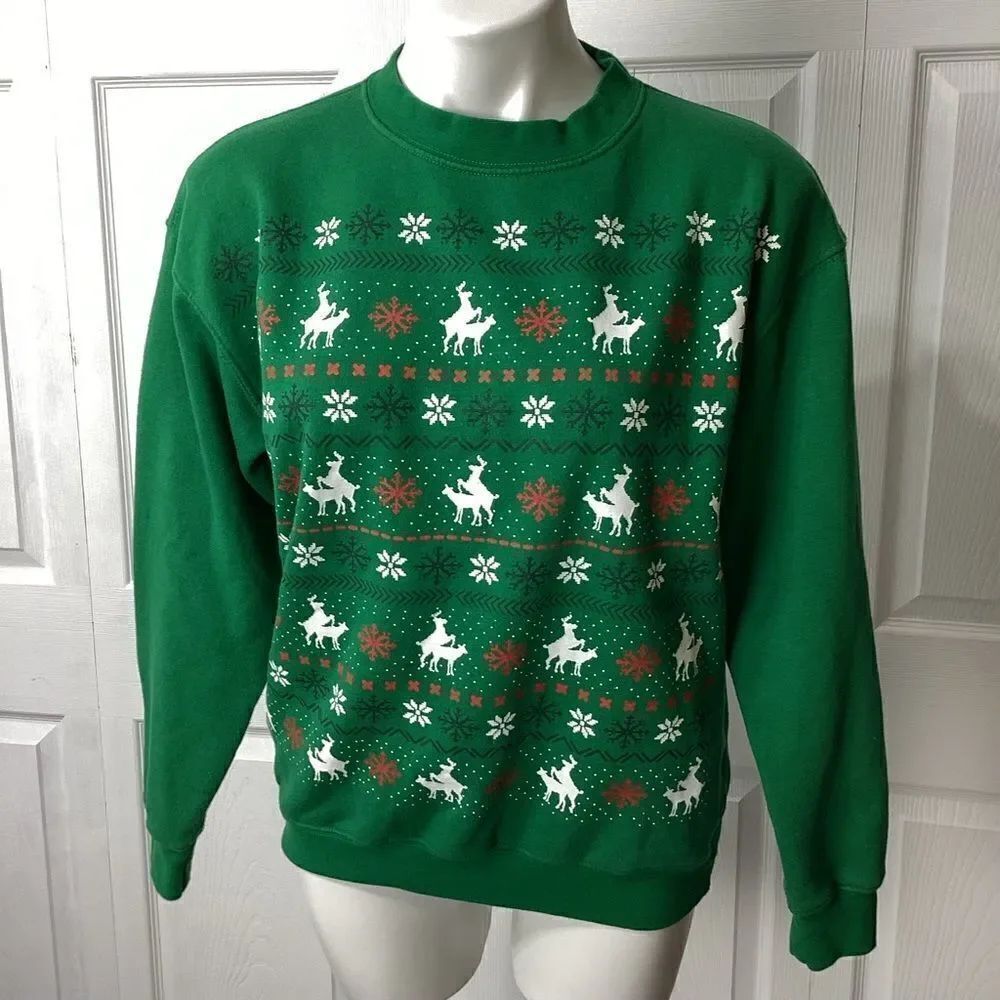 Spencer’s Sexy Reindeer Pullover Ugly Christmas Sweatshirt M